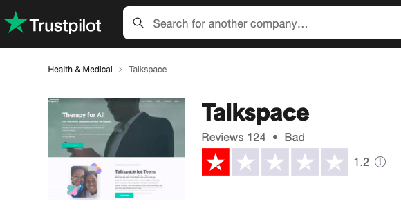 talkspace trustpilot review